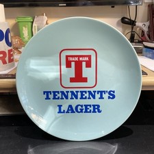 Tennent's Lager Round blue plate/Ashtray/coin dish Advertising  wade 1953-1968