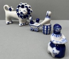 USSR Gzhel Porcelain 5 Blue &