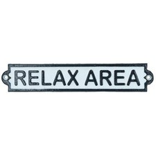 Relax area cast iron - iron, sign