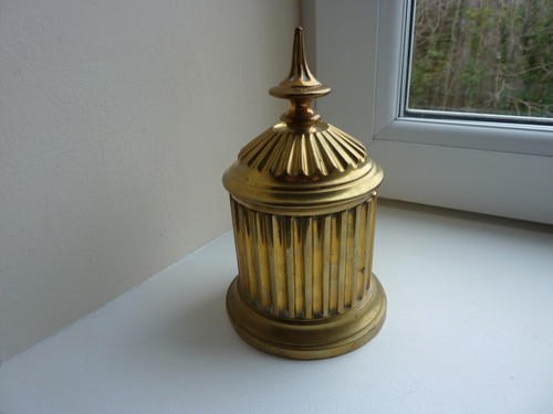 Antique brass tobacco jar - antique,