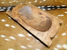 * Carved Wooden Dough Bowl Primitive Wood Trencher Tray Rustic Home Decor 9 -11"
