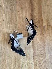 Zara Black Suede Leather Stone