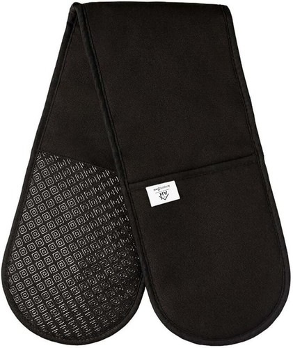 Black double oven gloves - oven,