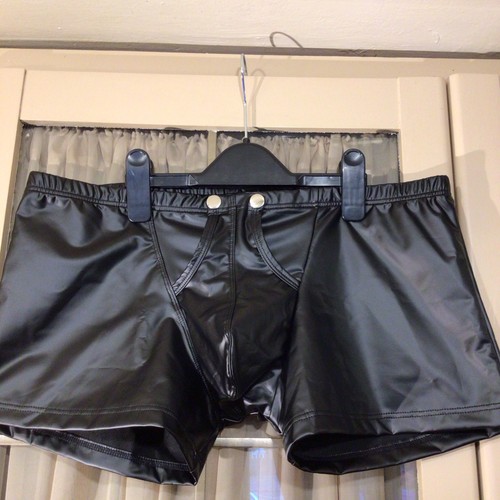 Mens shiny leather look - mens,