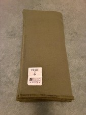 Large vintage British Army olive green wool blanket dated 1981 #2 (94" x 91")