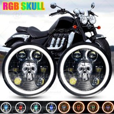 2pcs 5.75" RGB Skull LED