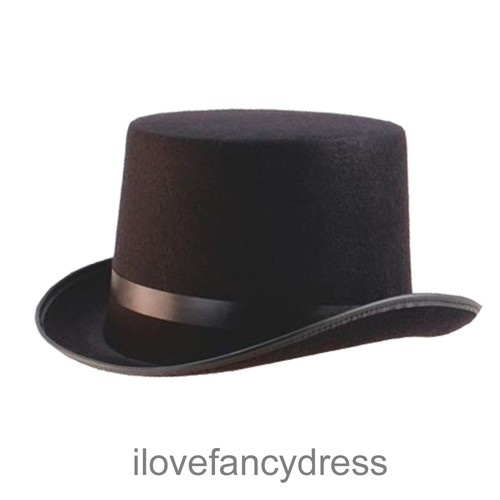 Black felt top hat - black,
