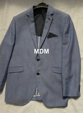 Brook Taverner Mens Blue TYPHOON TAILORED FIT Wool Linen Lined OXFORD JACKET 42R