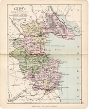 Print 1885 Map Of Louth