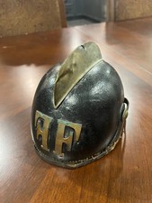 ANTIQUE GERMAN FF LEATHER FIREMAN HELMET Fire Fighter  Military 1900’s? 