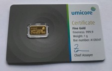 Umicore 1 Gram Gold Bar