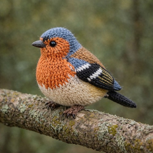 Chaffinch bird knitting - bird,