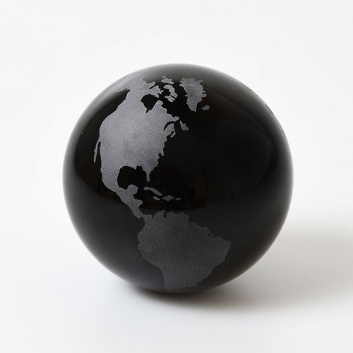 Black glass globe with - with, flat