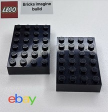 2 x Lego Black 4x6 brick thick base plate - part 2356 - 7E