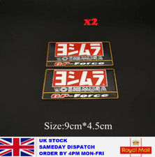 2 x YOSHIMURA GP 3D HEATPROOF EXHAUST BADGE STICKER GRAPHIC DECAL METAL 90x45mm