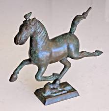 Stunning Painted Bronze Gansu-The Flying Horse- Lovely Patina.