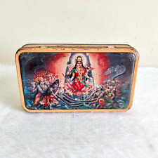 1950s Vintage Gods Demons Fighting Graphic Chaina Ram Sindhi Sweets Tin Box T123