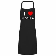 Nigella I Love Kitchen Apron Bib with Adjustable Neck and Ties