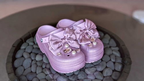 Crocs pink bella glitter - crocs:,