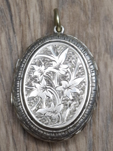 Antique sterling silver locket - antique,