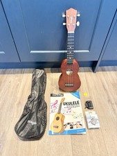 STAGG HAND MADE WOODEN UKULELE CASE,TUNER,BOOK IN EXCELLENT CONDITION
