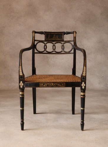 Antique regency ebonised - antique,