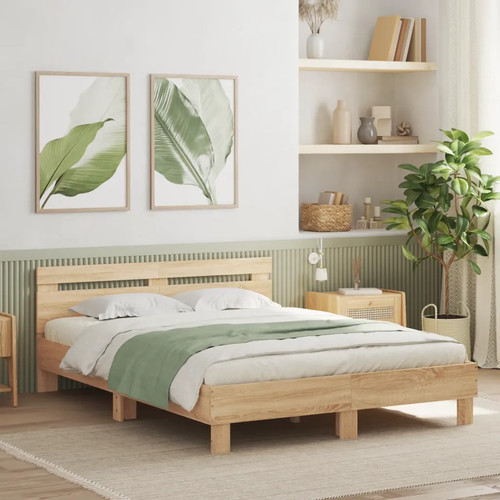 Walplus sonoma oak double bed - sonoma,