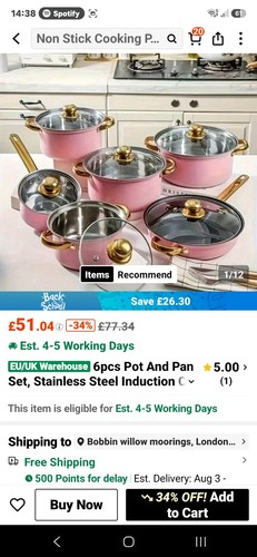 Piece pink pan set - pink,