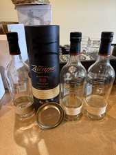 3 Empty Ron Zacapa 70cl Bottles & 1 case, ideal for upcycling