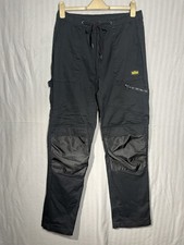 Site Men Black Cotton Blend Knee Pad Pocket Work Trousers W32/L32