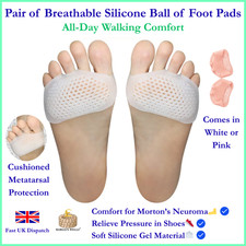 2x Foot Metatarsal Pads Ball Gel Pain Cushion Insoles Support Neuroma Uk Relief