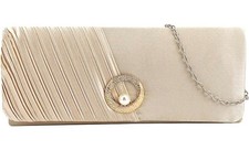 Champagne Pleated Clutch Bag