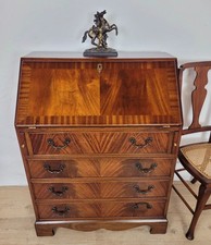 Vintage Writing Bureau Desk Mid 20th Century Mahogany 1960's Delivery Available