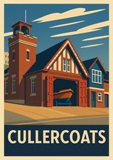 Cullercoats Northeast England Art Deco Travel Poster Style Unframed Wall Art