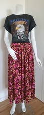 Queen The Label Boho Maxi Skirt Sz 8/10 Floral Print Mumtum Elastic Waist