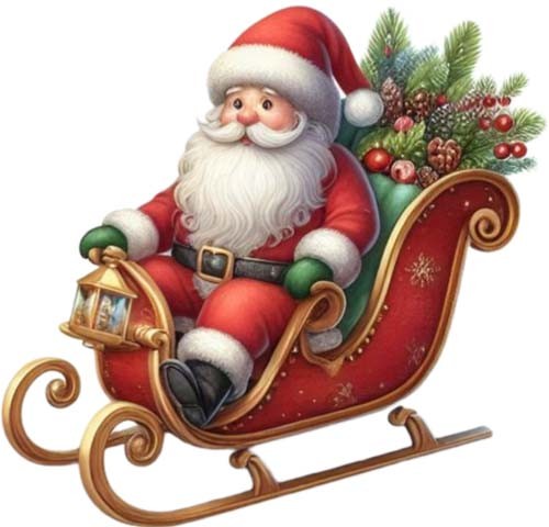 Christmas santa sleigh wall - christmas,