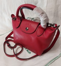 Red Longchamp Le Pliage Cuir