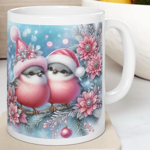 Pink finches christmas - finches,