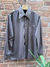 Vintage 70s Joker Brown Pointed/Dagger Collar Shirt Pit to Pit 24"
