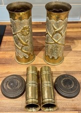 WW1 Trench Art Shells Pair of
