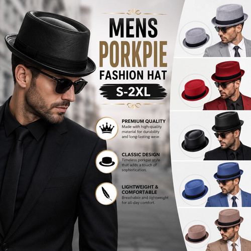 Mens pork pie hat classic - pork,