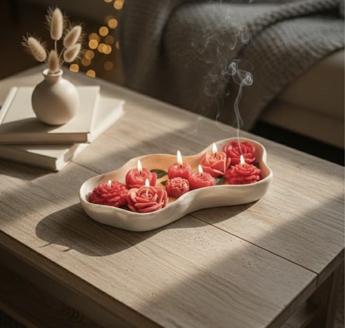 Handmade jesmonite wavy bowl - jesmonite,