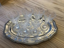 Guy Degrenne Platter and Crystal Glasses Set