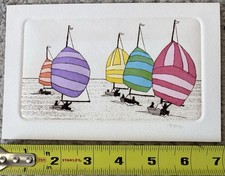 Watercolor painting sailboats - watercolor,