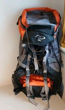  Rucksack Backpack 65l Black Orange Grey Trim Holiday Camping Hiking Travel Bag 