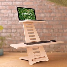Harmoni Standing Desk Riser Converter (Birch)  Wooden Scandi Japandi Designer 