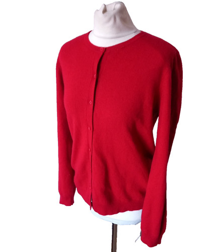 Red 100 cashmere - red, cardigan