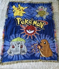 Rare Vintage Pikachu Throw Blanket Tapesty 90s Pokemon Nintendo