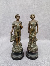 PAIR French Figures Fisherman