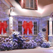 XL Christmas Bow Decoration, Large Outdoor LED Holiday Yard Décor w/ 200 Lights